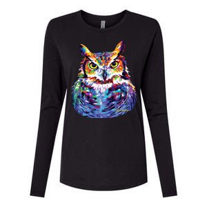 Great Horned Owl Womens Cotton Relaxed Long Sleeve T-Shirt