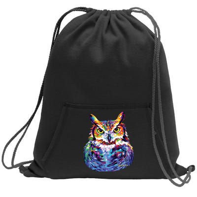 Great Horned Owl Sweatshirt Cinch Pack Bag