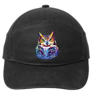 Great Horned Owl 7-Panel Snapback Hat