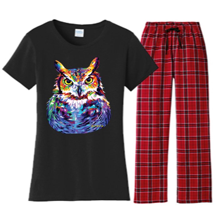 Great Horned Owl Women's Flannel Pajama Set