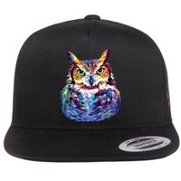 Great Horned Owl Flat Bill Trucker Hat