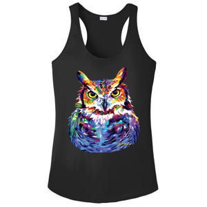 Great Horned Owl Ladies PosiCharge Competitor Racerback Tank