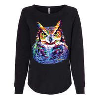 Great Horned Owl Womens California Wash Sweatshirt