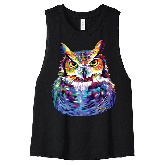 Great Horned Owl Women's Racerback Cropped Tank