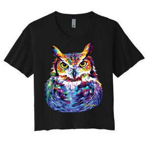 Great Horned Owl Women's Crop Top Tee