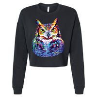 Great Horned Owl Cropped Pullover Crew