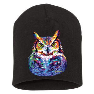 Great Horned Owl Short Acrylic Beanie