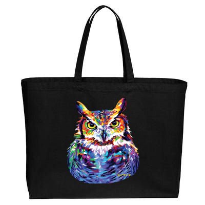 Great Horned Owl Cotton Canvas Jumbo Tote