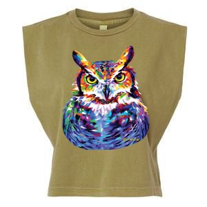 Great Horned Owl Garment-Dyed Women's Muscle Tee