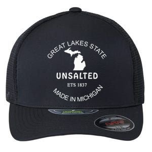 Great Lakes State Unsalted Est 1837 Made In Michigan Flexfit Unipanel Trucker Cap