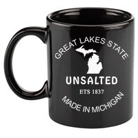 Great Lakes State Unsalted Est 1837 Made In Michigan 11oz C Handle Ceramic Mug