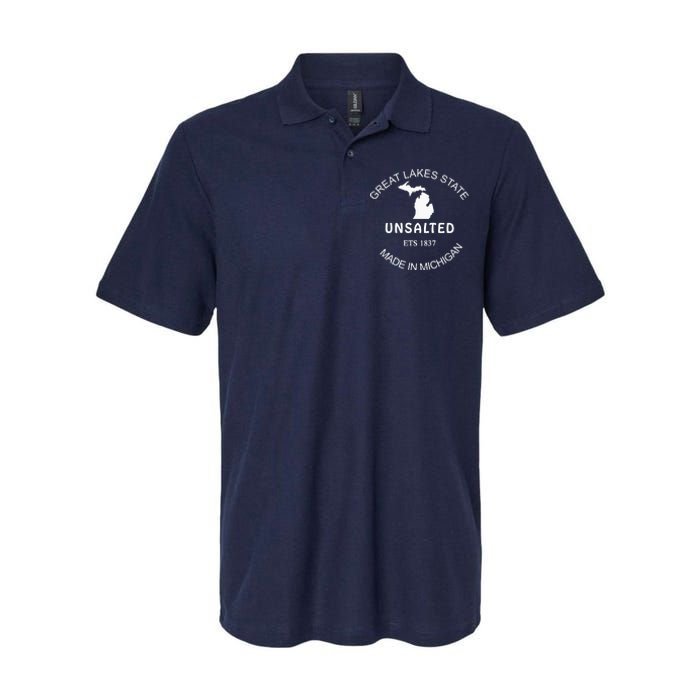 Great Lakes State Unsalted Est 1837 Made In Michigan Softstyle Adult Sport Polo