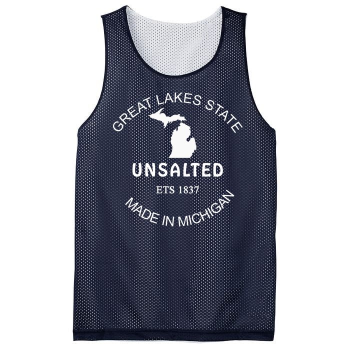 Great Lakes State Unsalted Est 1837 Made In Michigan Mesh Reversible Basketball Jersey Tank