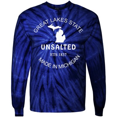 Great Lakes State Unsalted Est 1837 Made In Michigan Tie-Dye Long Sleeve Shirt