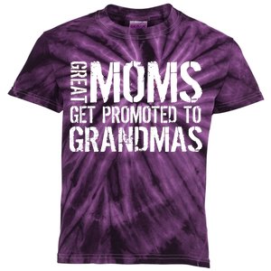 Great Moms Get Promoted To Grandmas Kids Tie-Dye T-Shirt