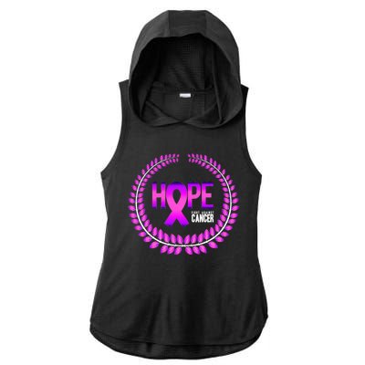 Great Seal Of Hope Breast Cancer Ribbon Ladies PosiCharge Tri-Blend Wicking Draft Hoodie Tank