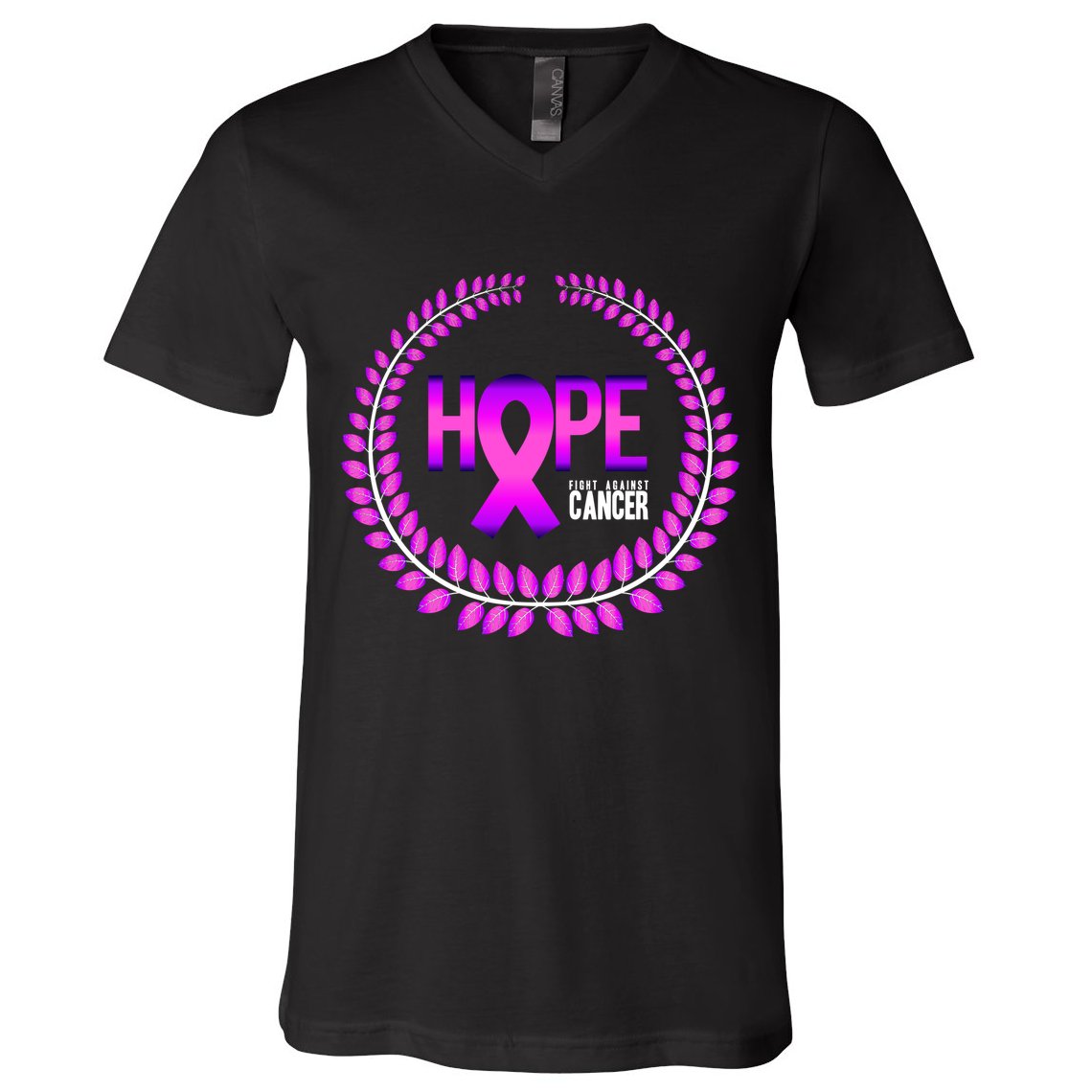 Great Seal Of Hope Breast Cancer Ribbon V-Neck T-Shirt