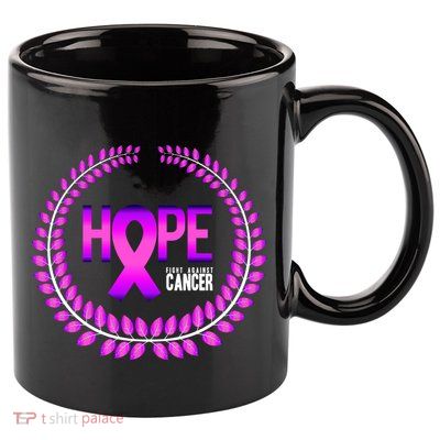 Great Seal Of Hope Breast Cancer Ribbon 11oz C Handle Ceramic Mug