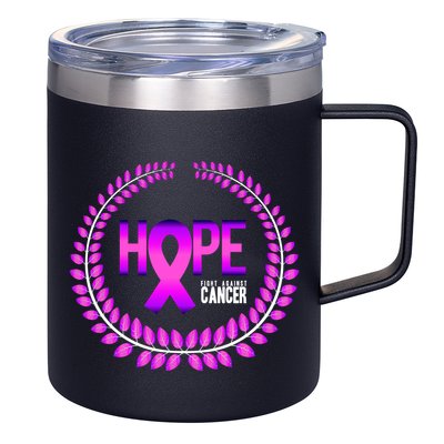 Great Seal Of Hope Breast Cancer Ribbon 12oz Stainless Steel Coffee Mug