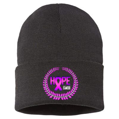 Great Seal Of Hope Breast Cancer Ribbon Sustainable Knit Beanie