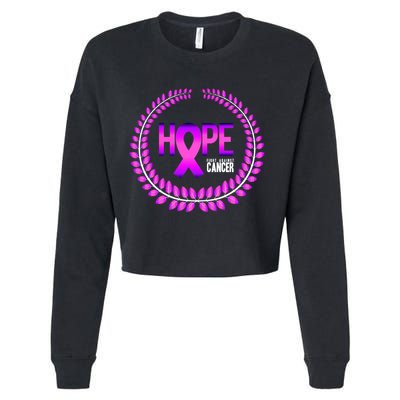 Great Seal Of Hope Breast Cancer Ribbon Cropped Pullover Crew