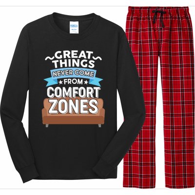 Great Things Never Come From Comfort Zones Long Sleeve Pajama Set