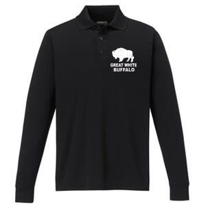 Great White Buffalo Performance Long Sleeve Polo