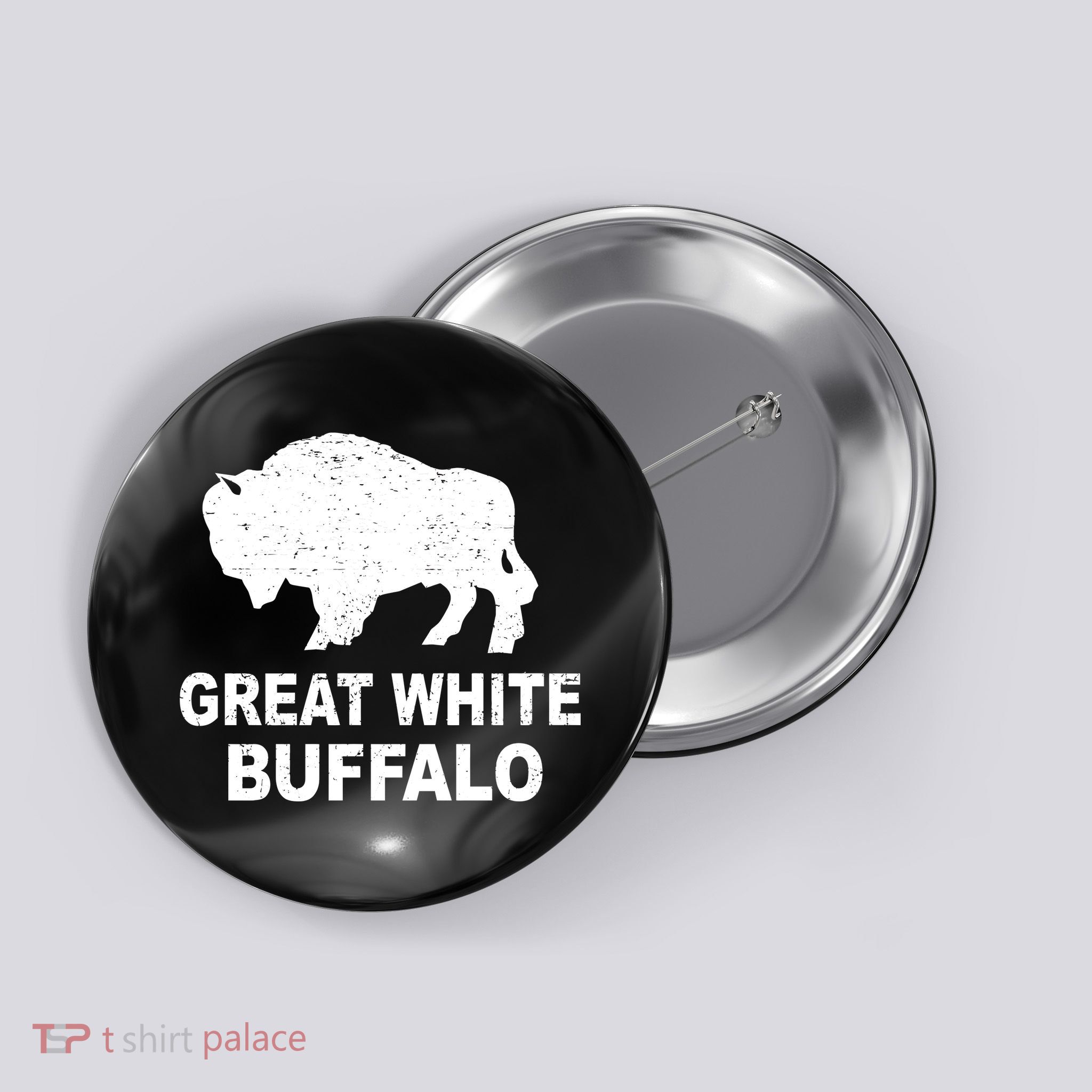 Great White Buffalo Button