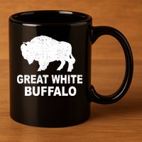Great White Buffalo 11oz C Handle Ceramic Mug
