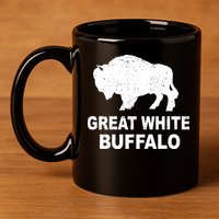 Great White Buffalo 11oz C Handle Ceramic Mug