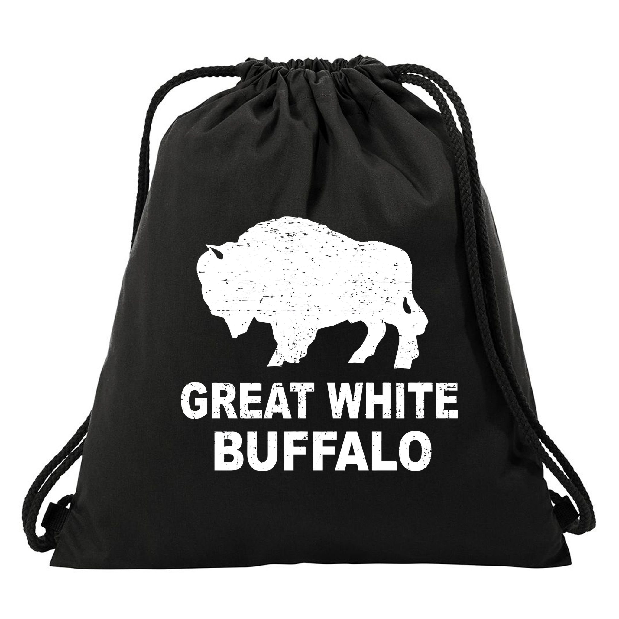 Great White Buffalo Drawstring Bag