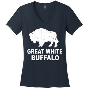 Great White Buffalo Women's V-Neck T-Shirt