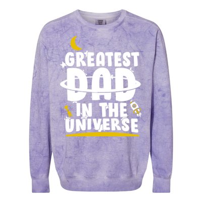 Greatest Dad In The Universe Colorblast Crewneck Sweatshirt