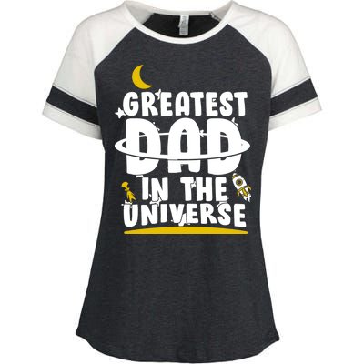 Greatest Dad In The Universe Enza Ladies Jersey Colorblock Tee