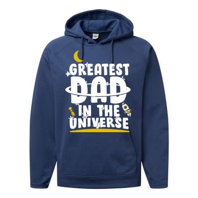 Greatest Dad In The Universe Performance Fleece Hoodie