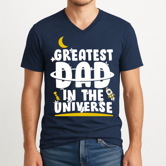 Greatest Dad In The Universe V-Neck T-Shirt