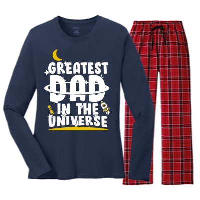 Greatest Dad In The Universe Women's Long Sleeve Flannel Pajama Set 