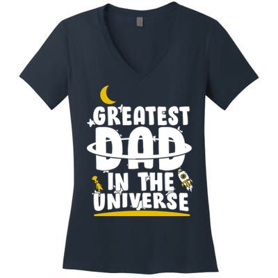 Greatest Dad In The Universe Women's V-Neck T-Shirt