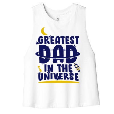 Greatest Dad In The Universe Women's Racerback Cropped Tank