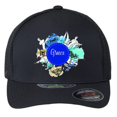 Greece Flexfit Unipanel Trucker Cap