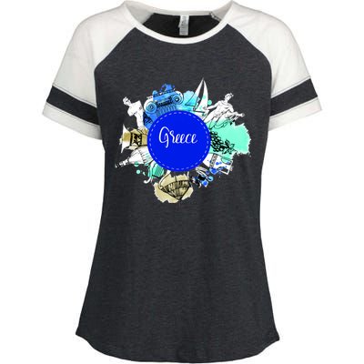 Greece Enza Ladies Jersey Colorblock Tee