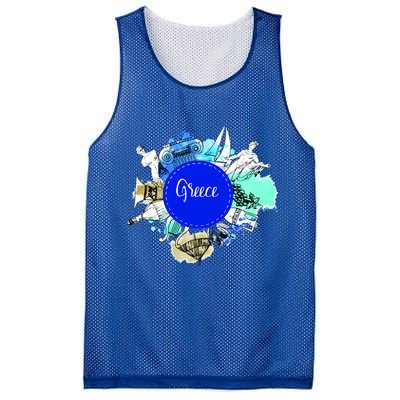 Greece Mesh Reversible Basketball Jersey Tank