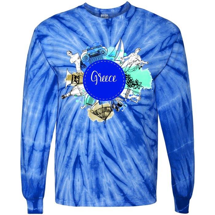 Greece Tie-Dye Long Sleeve Shirt