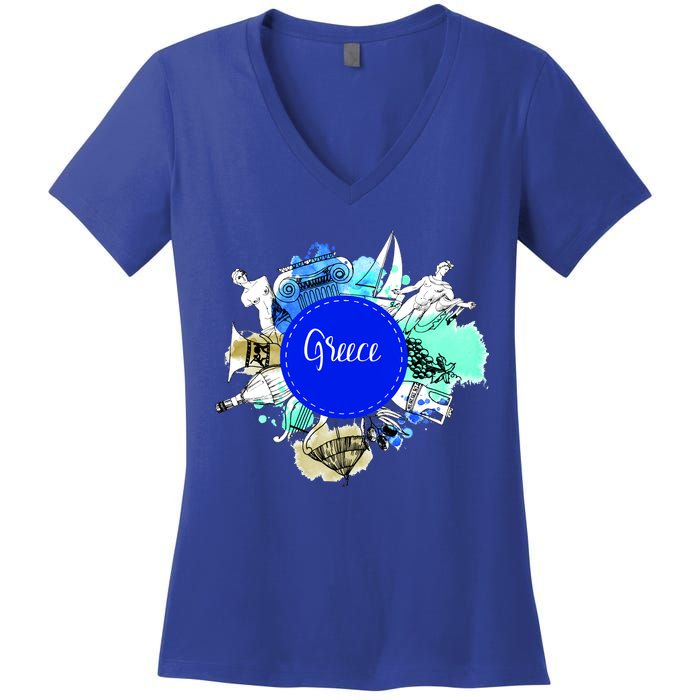 Greece Women's V-Neck T-Shirt