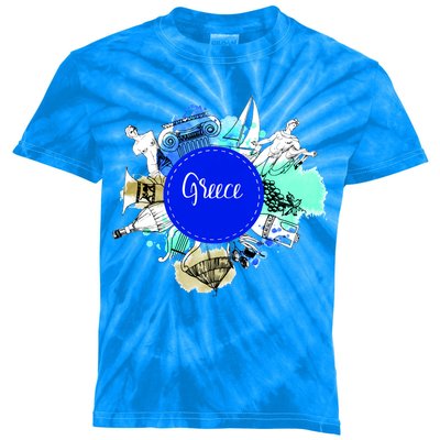 Greece Kids Tie-Dye T-Shirt