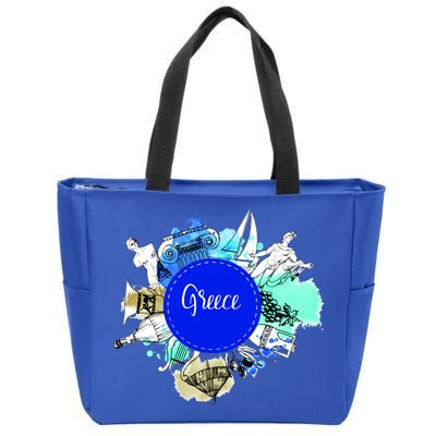 Greece Zip Tote Bag