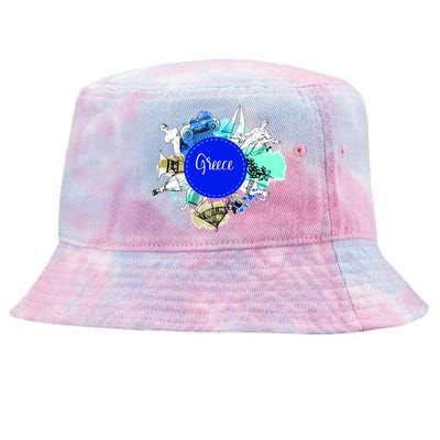 Greece Tie-Dyed Bucket Hat