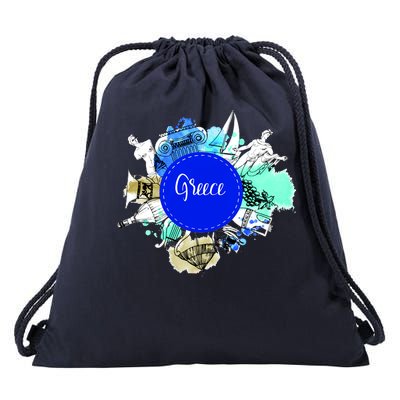 Greece Drawstring Bag