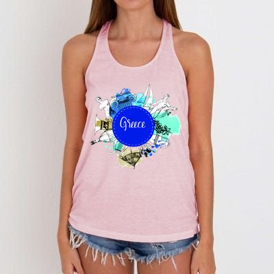 Greece Women's Knotted Racerback Tank