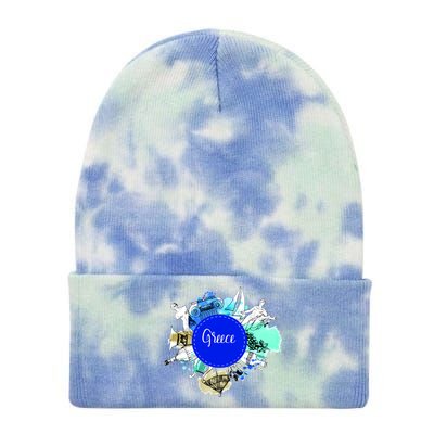 Greece Tie Dye 12in Knit Beanie